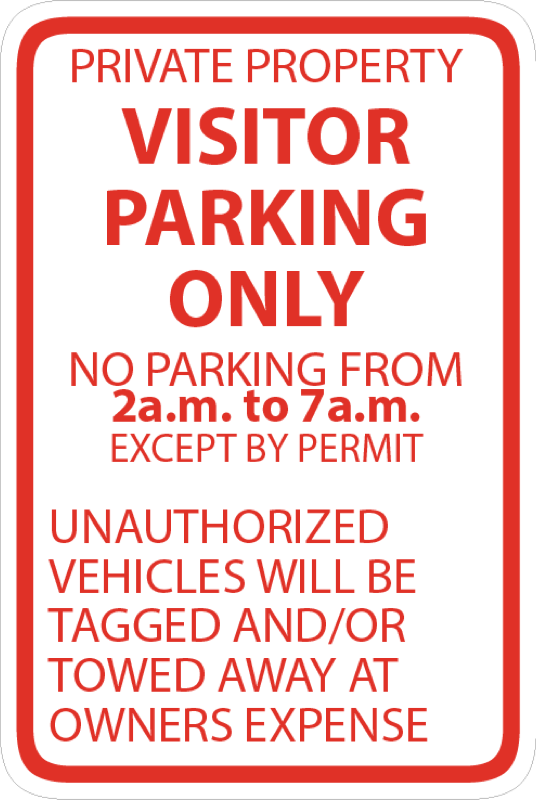 Parking and Regulation Signs 18x24